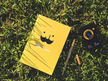 Yellow book in grass